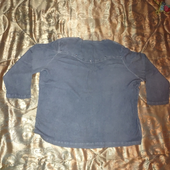 Reba Blue Top With Silver Cross 3X - Picture 4 of 4